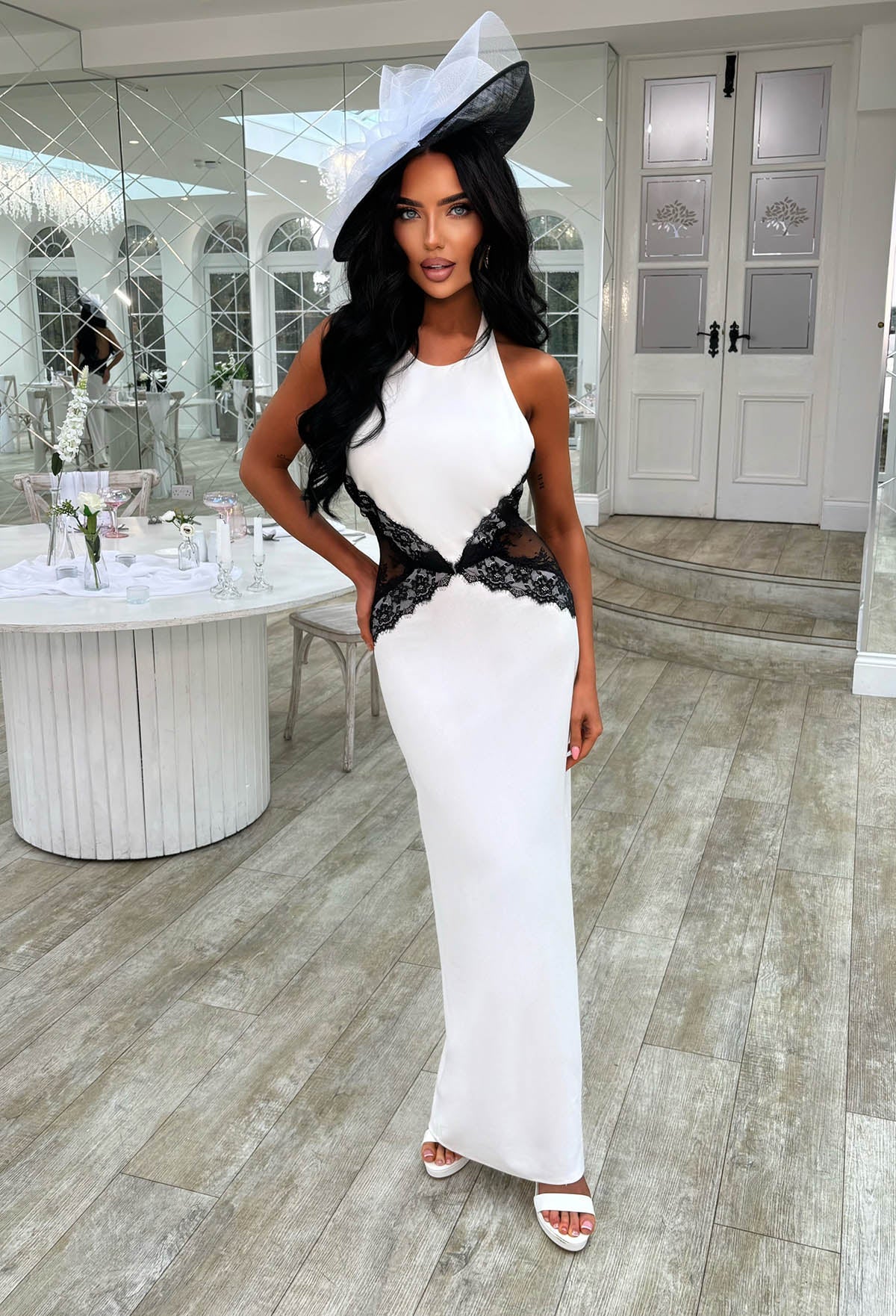 All's Fair White Contrast Lace Midaxi Dress - Image 3