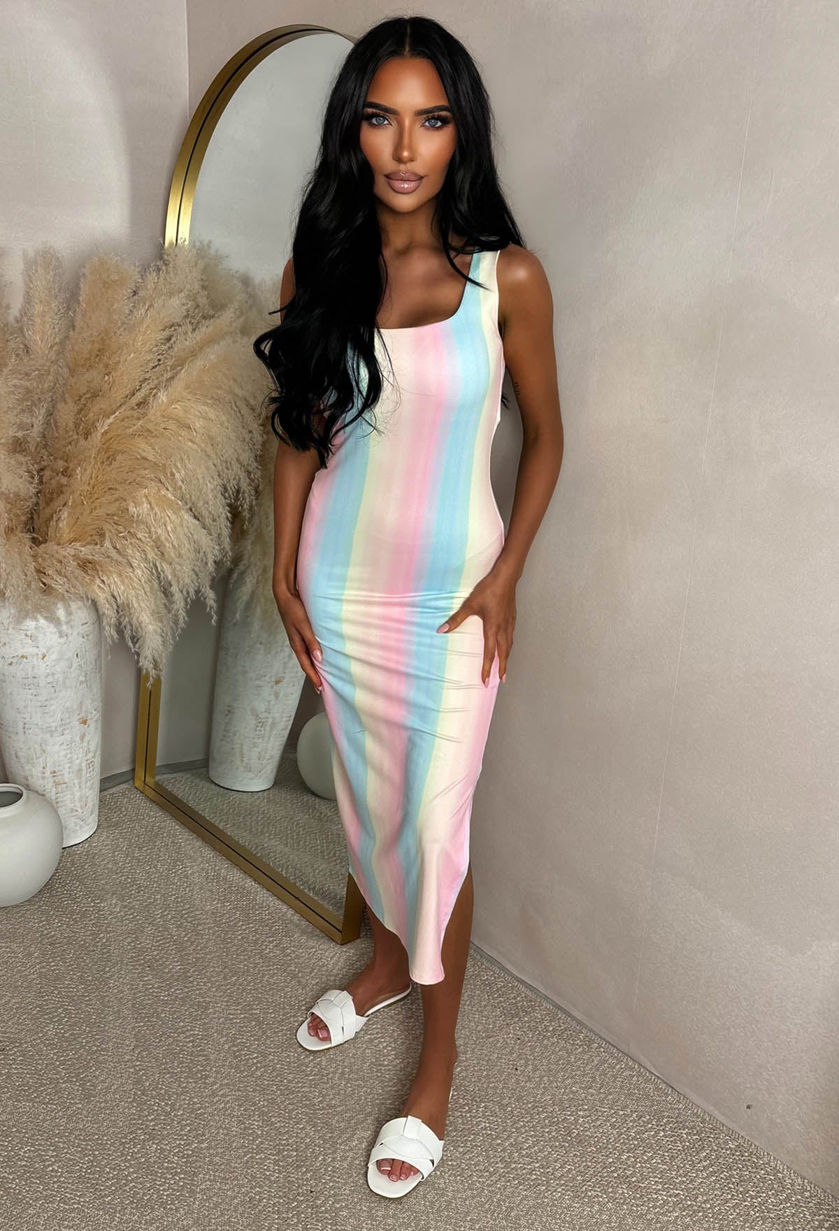 Basically Be There Multi Print Maxi Dress With Square Neckline - Image 2