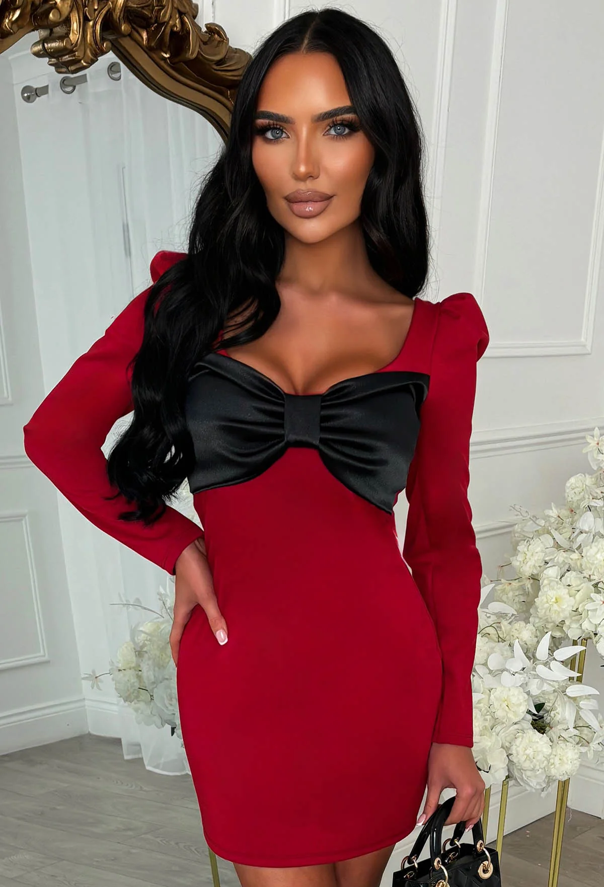 Be My Darling Red Bow Mini Dress - Image 5