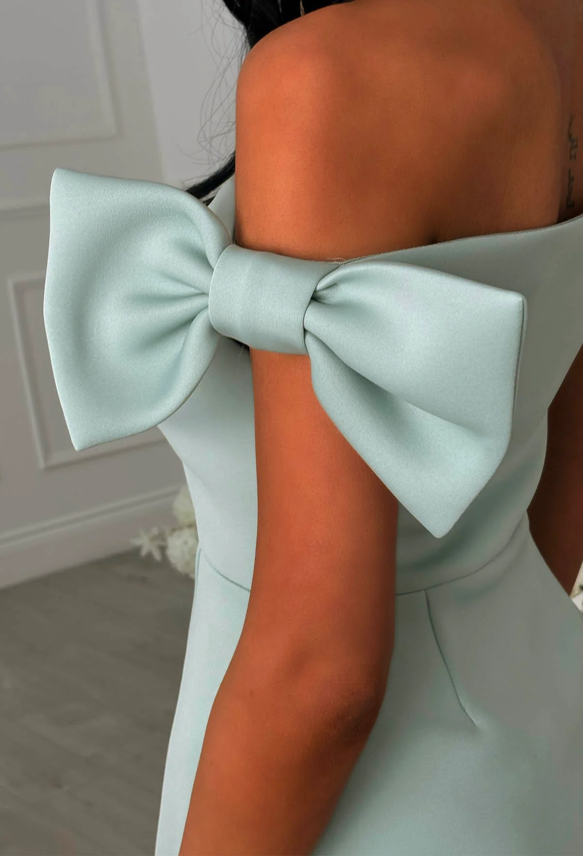 Bowed In Love Sage Bow Sleeve Mini Dress - Image 5