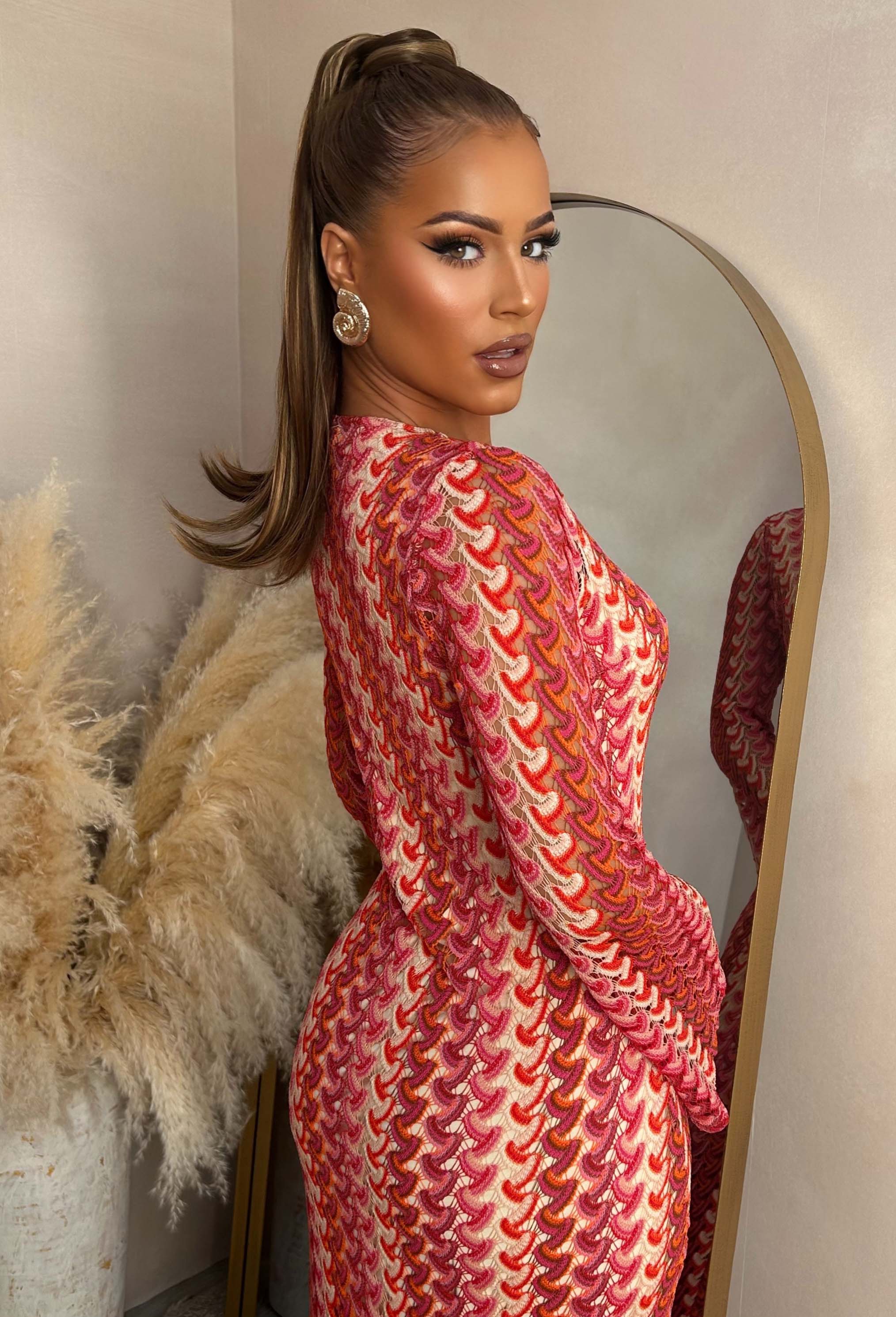 Bring On The Style Red Zig Zag Maxi Dress - Image 6