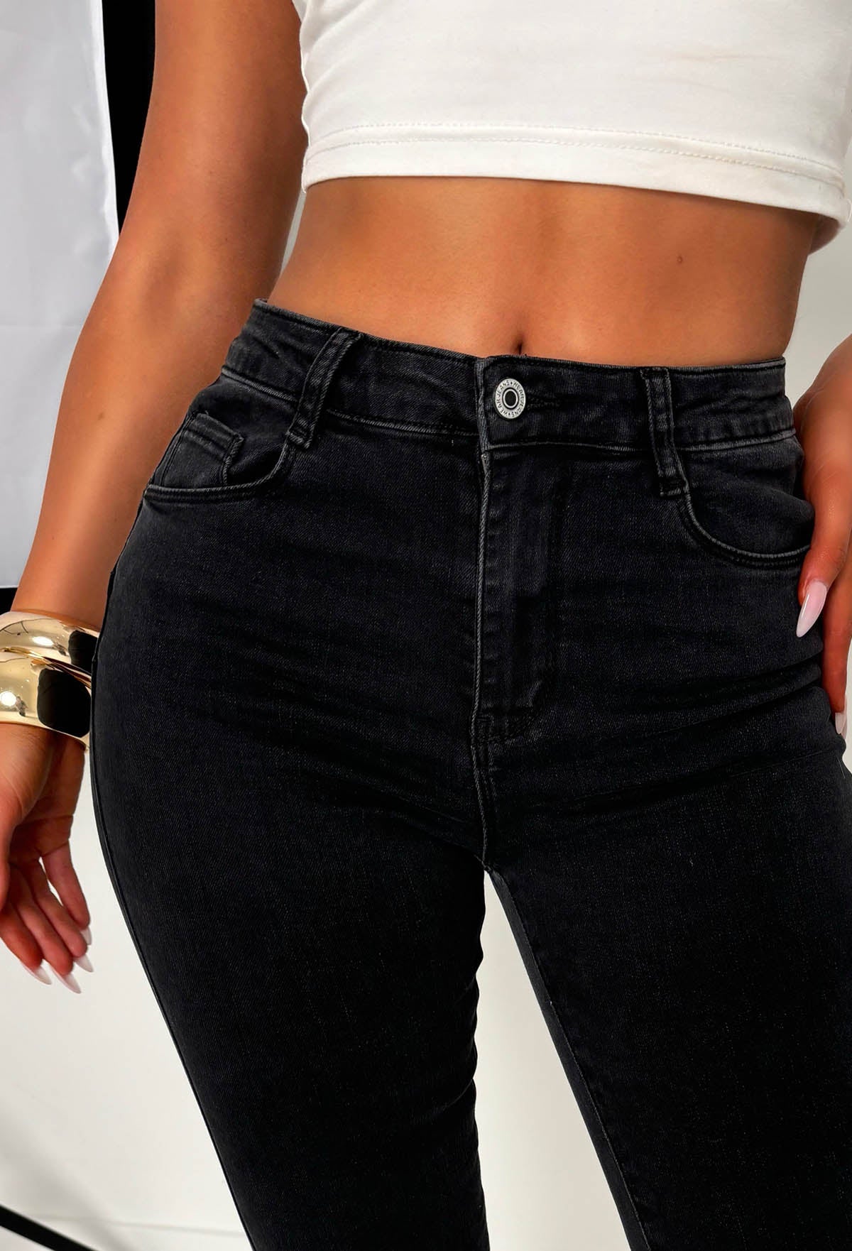 Christiane Black Stretch Push Up Flared Jeans - Image 7