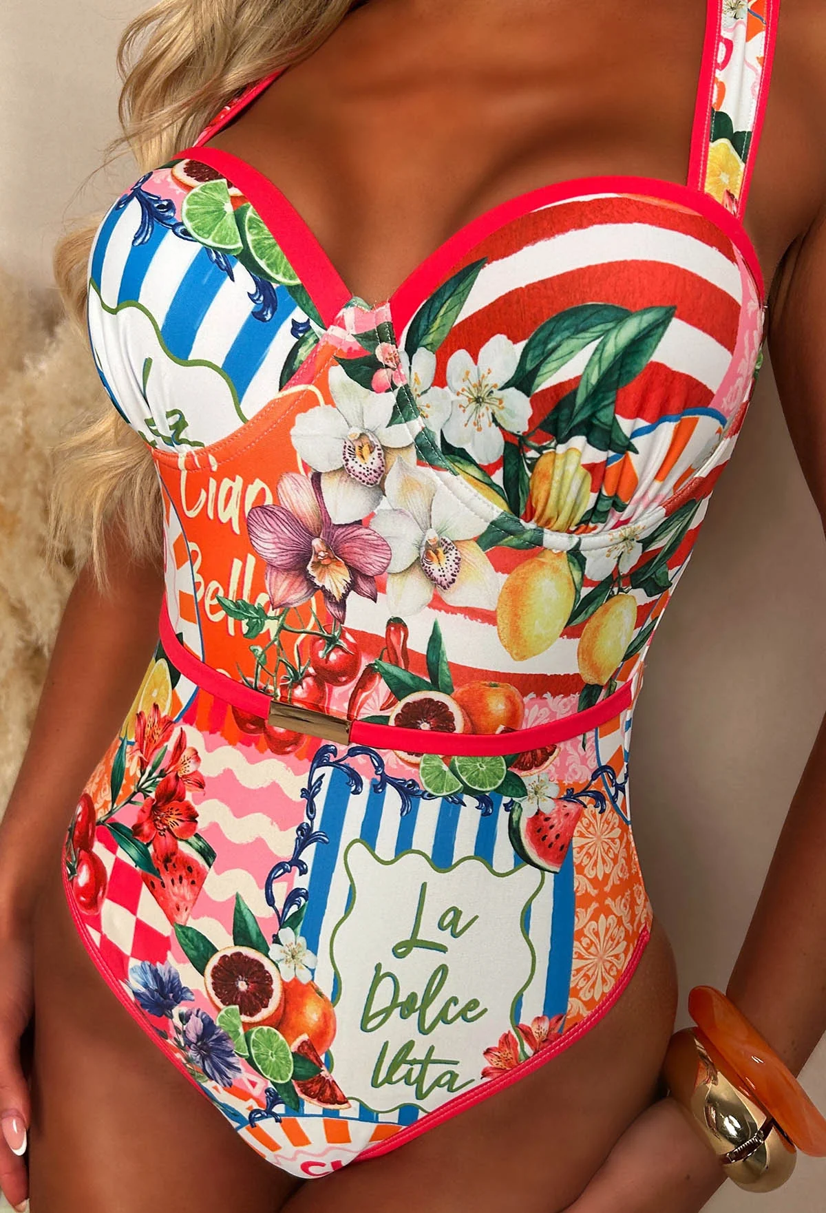 Citrus Capri Multi Amalfi Coast Printed Swimsuit - Image 3