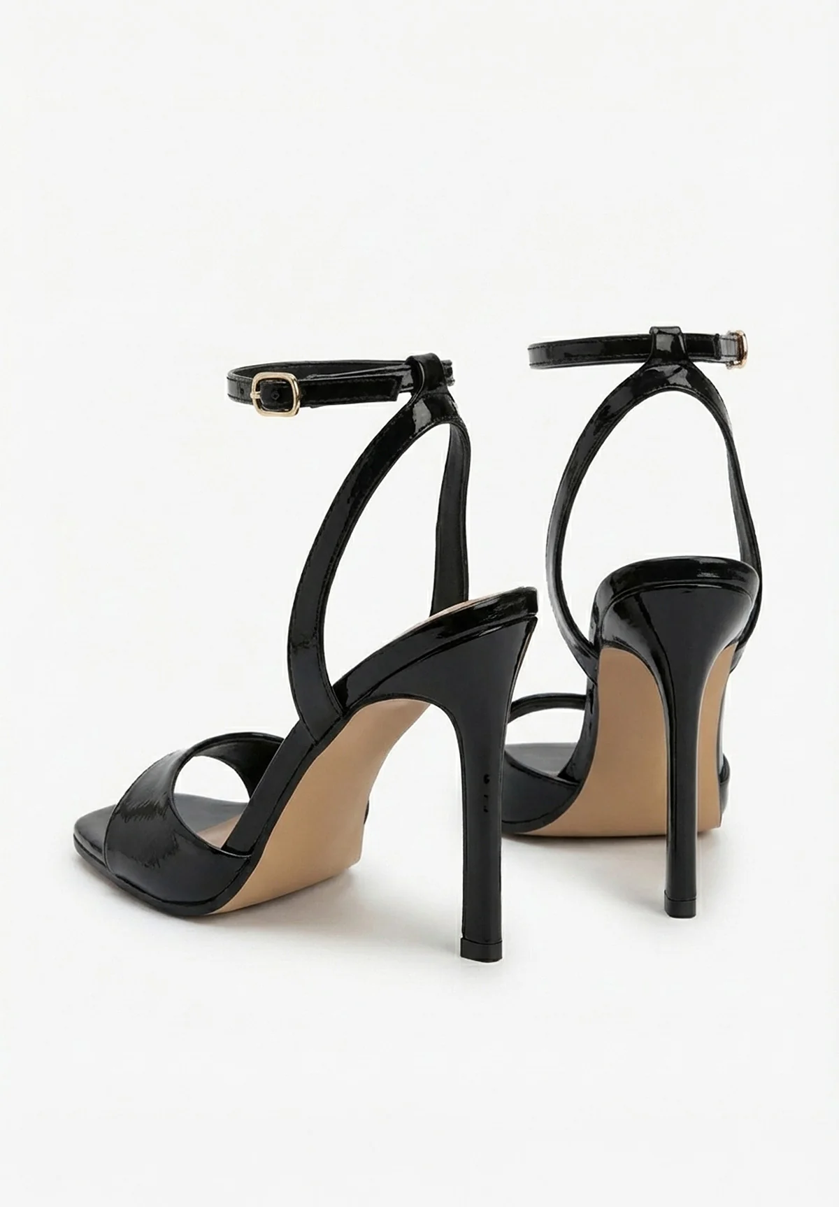 Class Act Black Stiletto Square Adjustable Strap Heels - Image 3