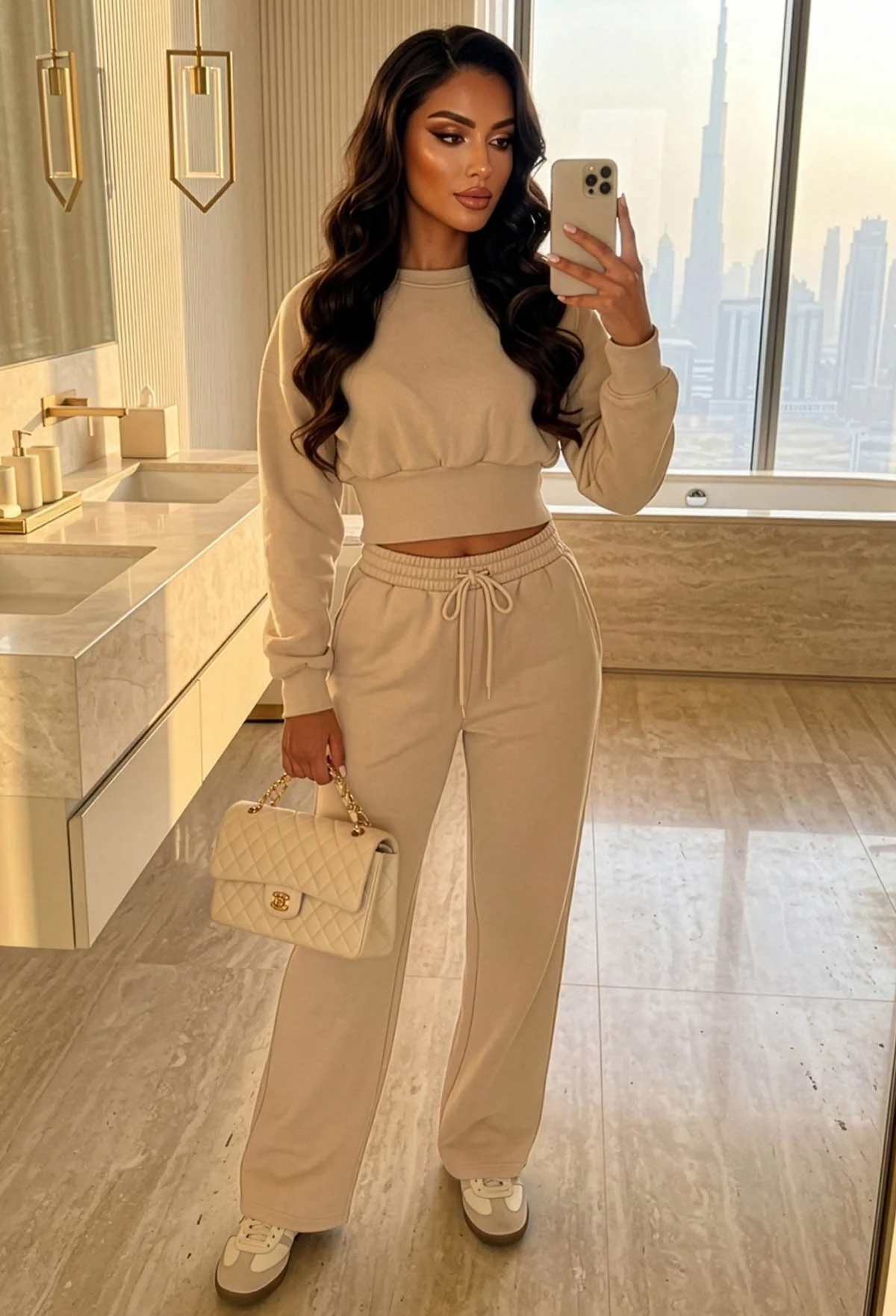 Cosy Love Cream Cinched Waist Lounge Co-Ord Set
