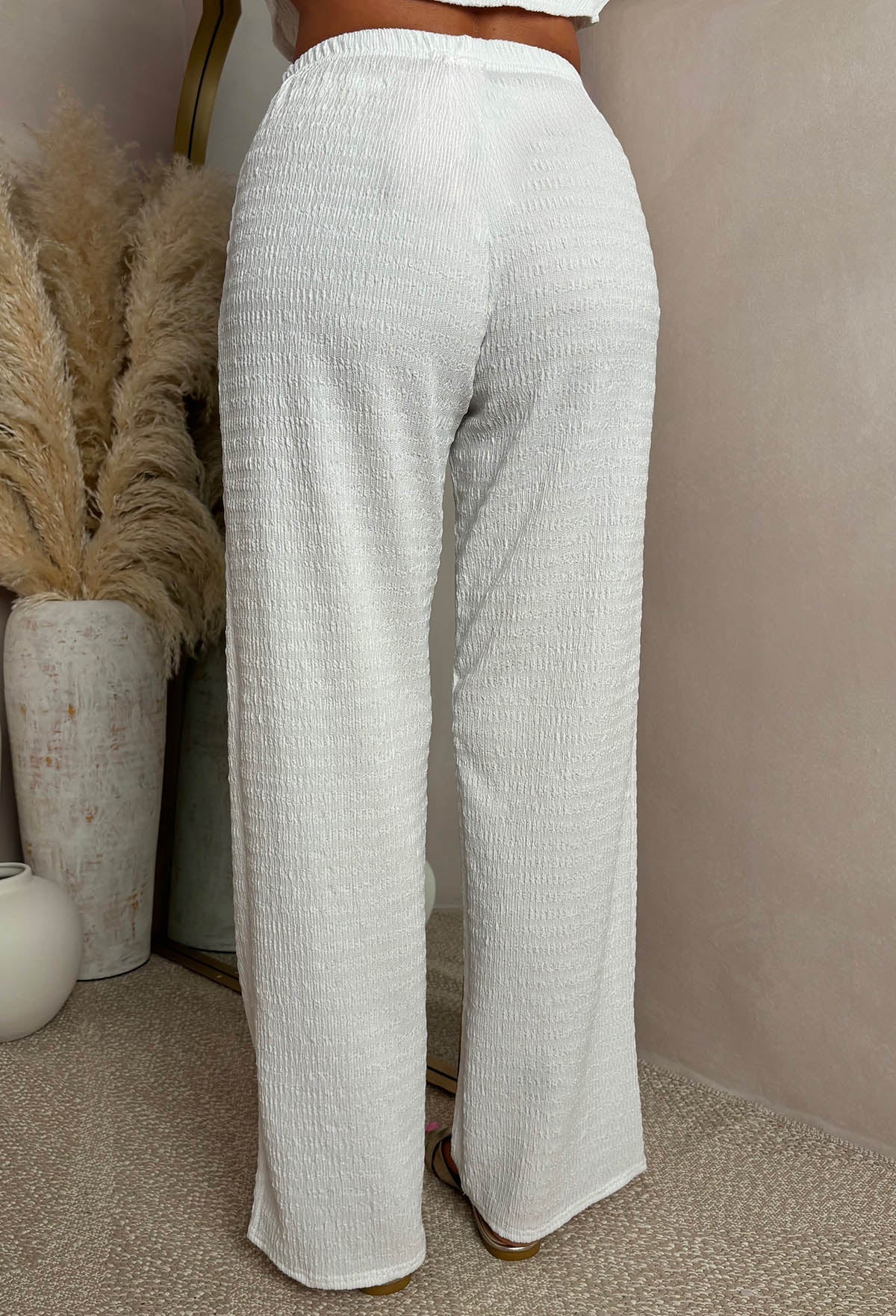 Crimson Crush Cream Straight Leg Stretch Trousers - Image 6