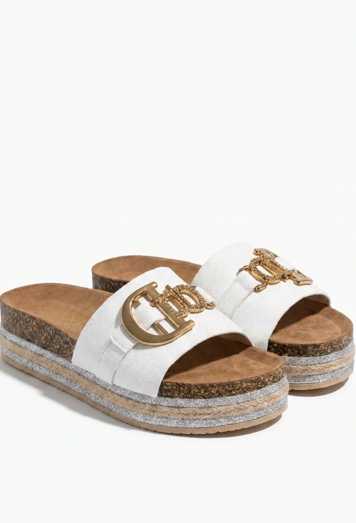 Divine Daydream White Embellished Sliders