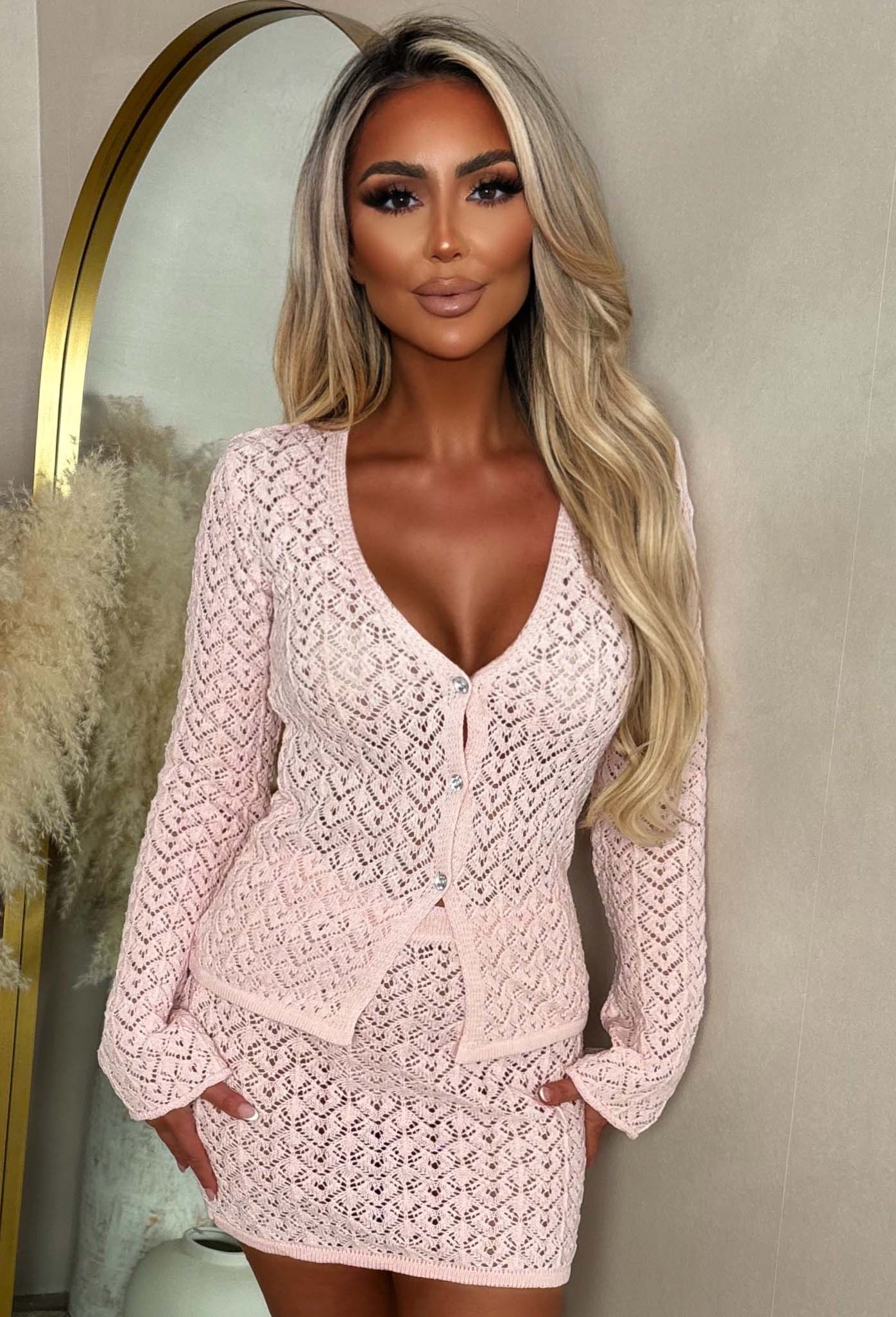 Exotic Glow Light Pink Crochet Skirt - Image 6
