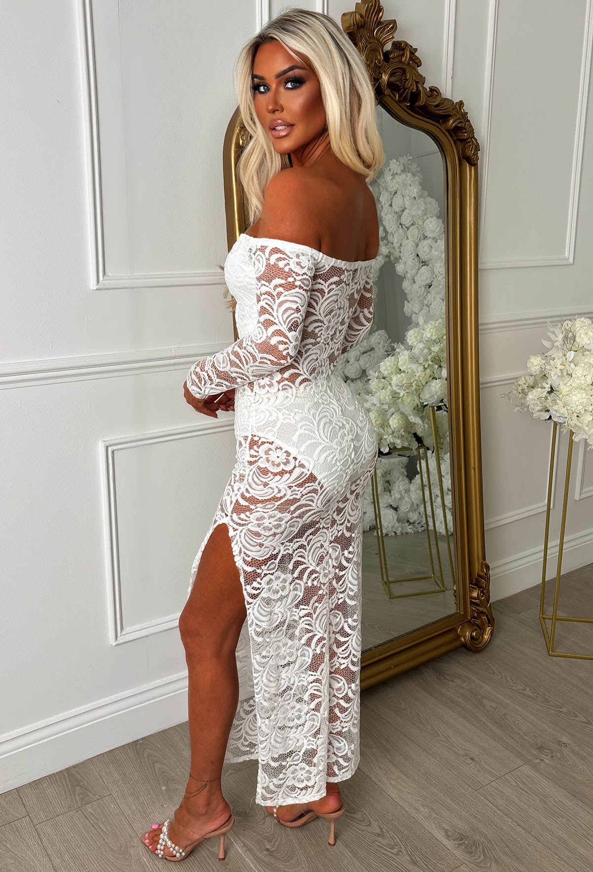 Finlay White Lace Cut Out Dress - Image 2