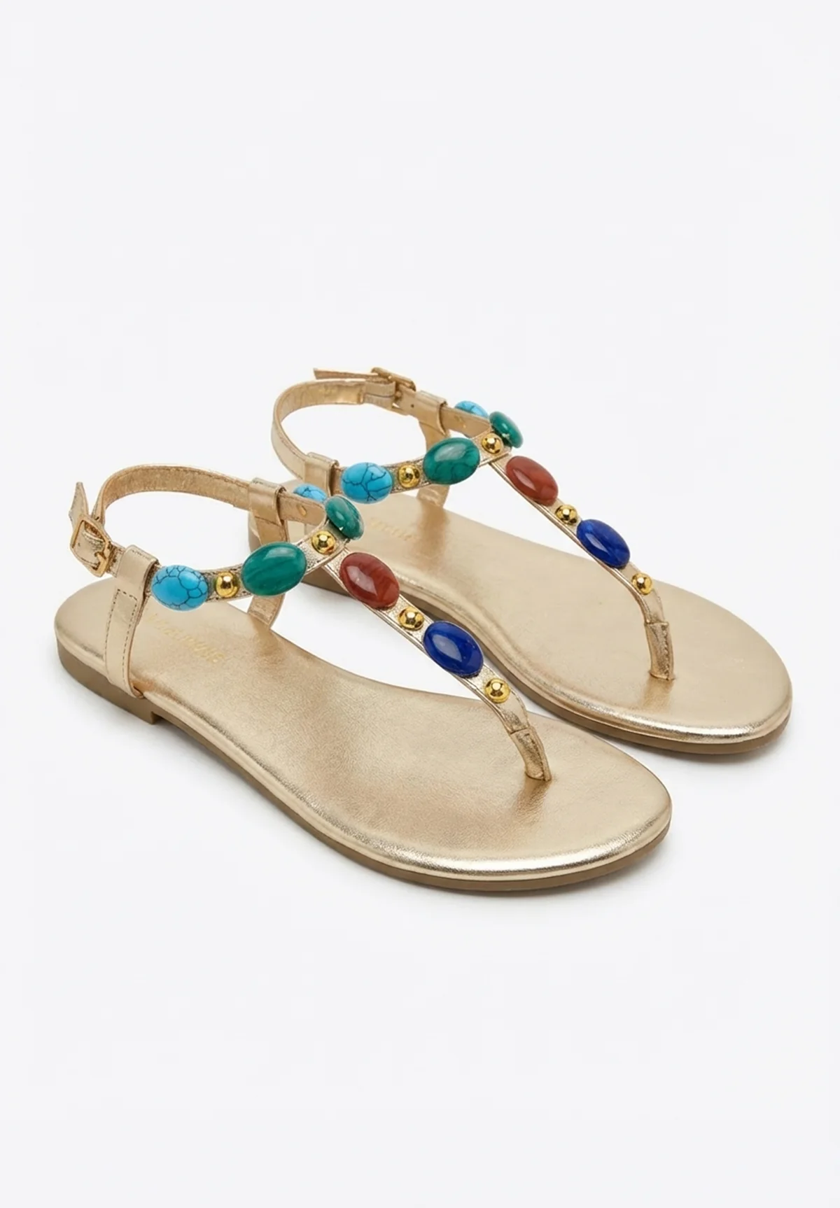 Gemstar Days Gold Embellished Sandals - Image 3