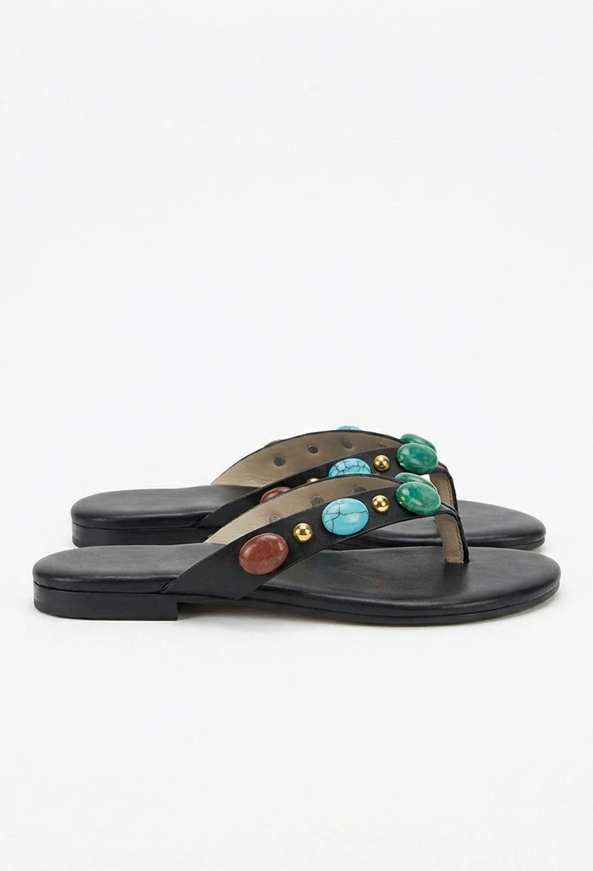 Gemstar Romance Black Embellished Sandals - Image 4