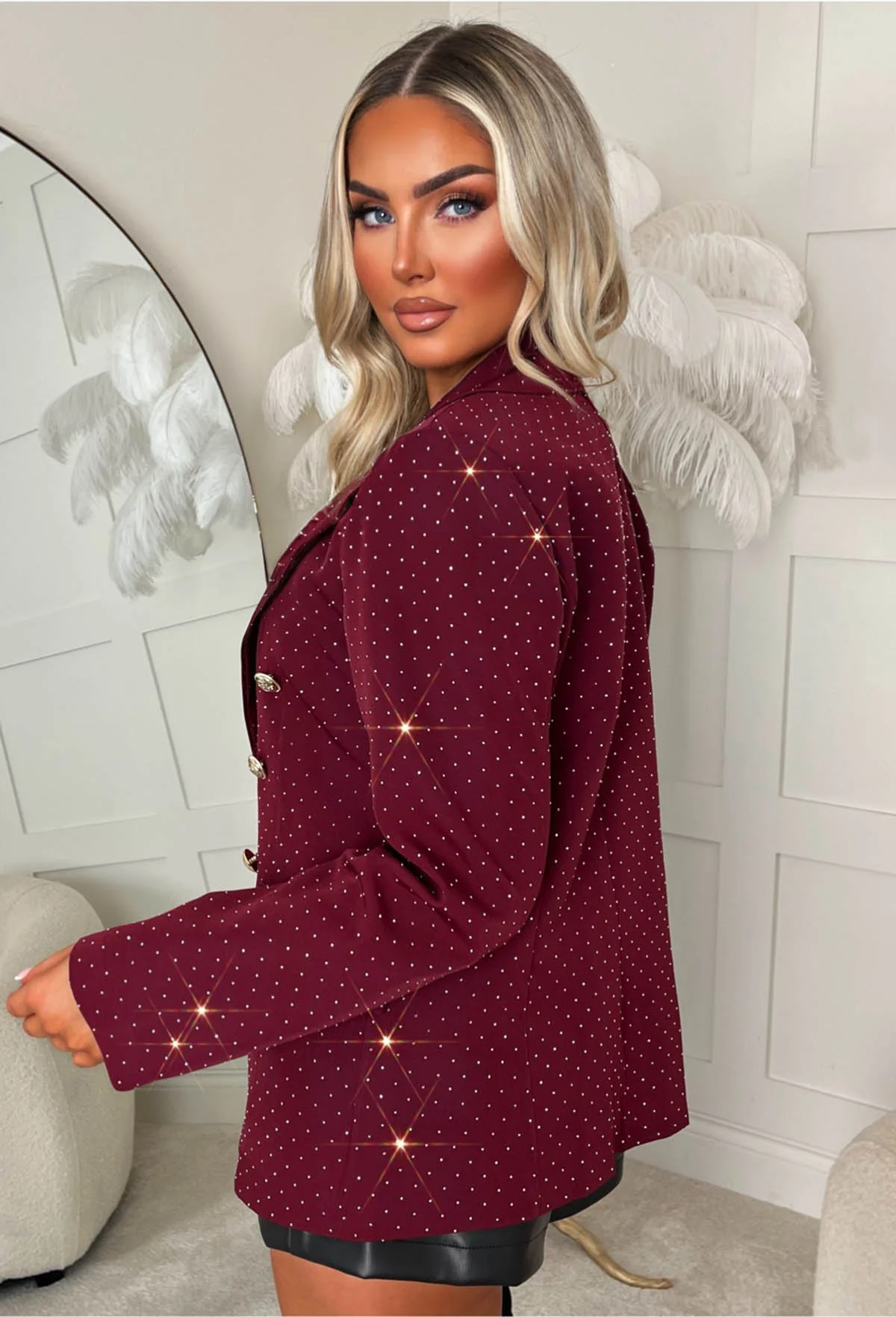 Level Up Burgundy Hot Fix Blazer - Image 2