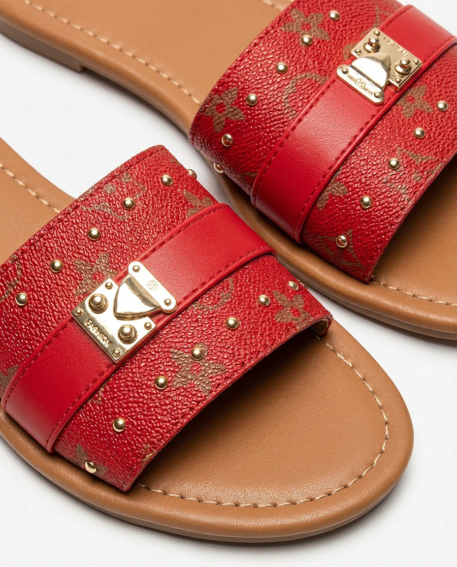 Logo Baby Red Printed Sliders - Image 2
