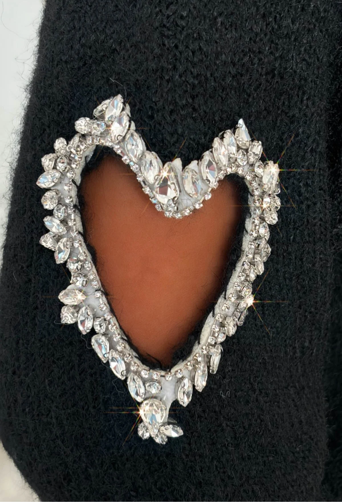 Lovers Delight Black Cut Out Sleeve Detail Jumper - Image 4