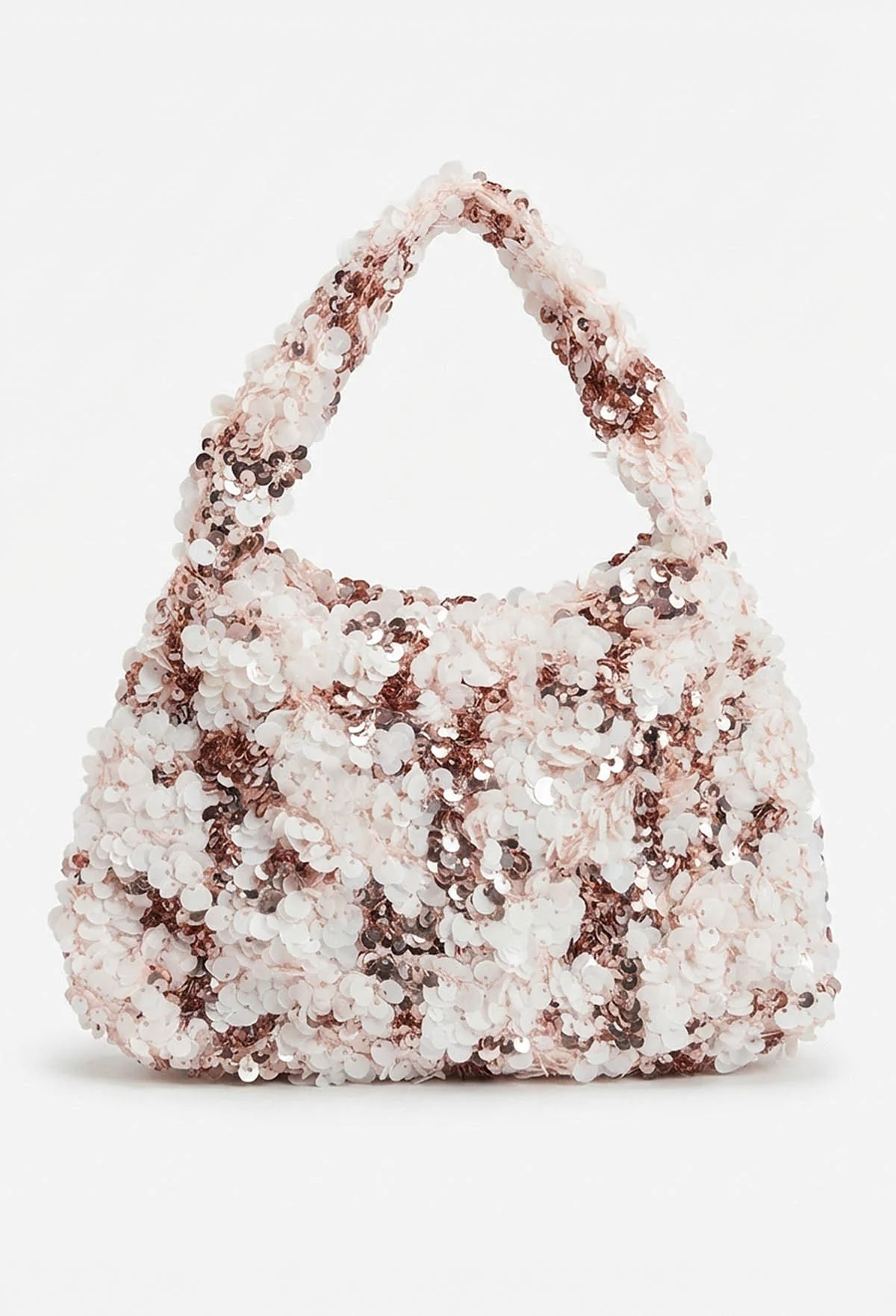 Miss Manor Pink Sequin Top Handle Bag