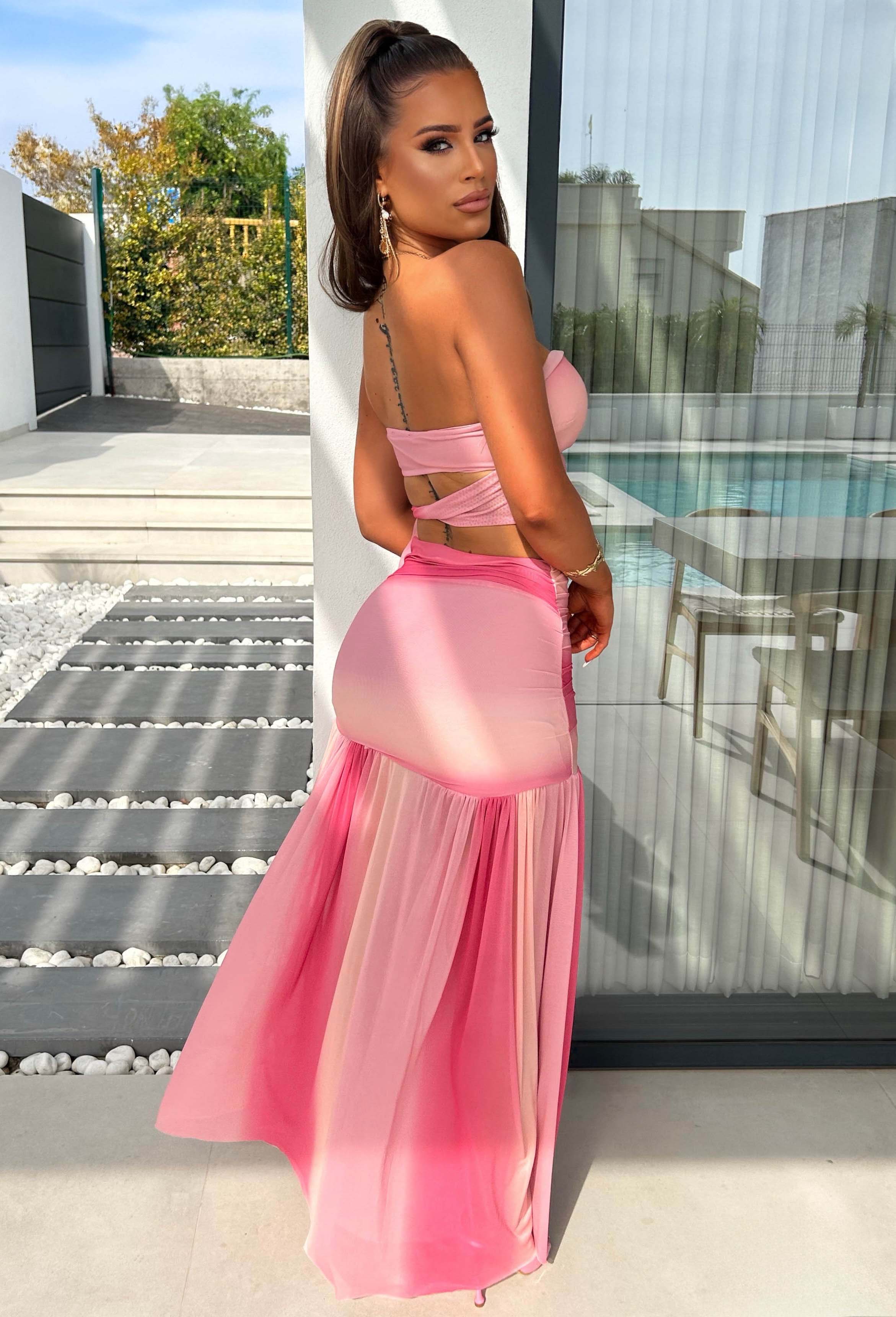 Mojito Moments Pink Mesh Ombre Starfish Trim Cut Out Co-ord Set - Image 5