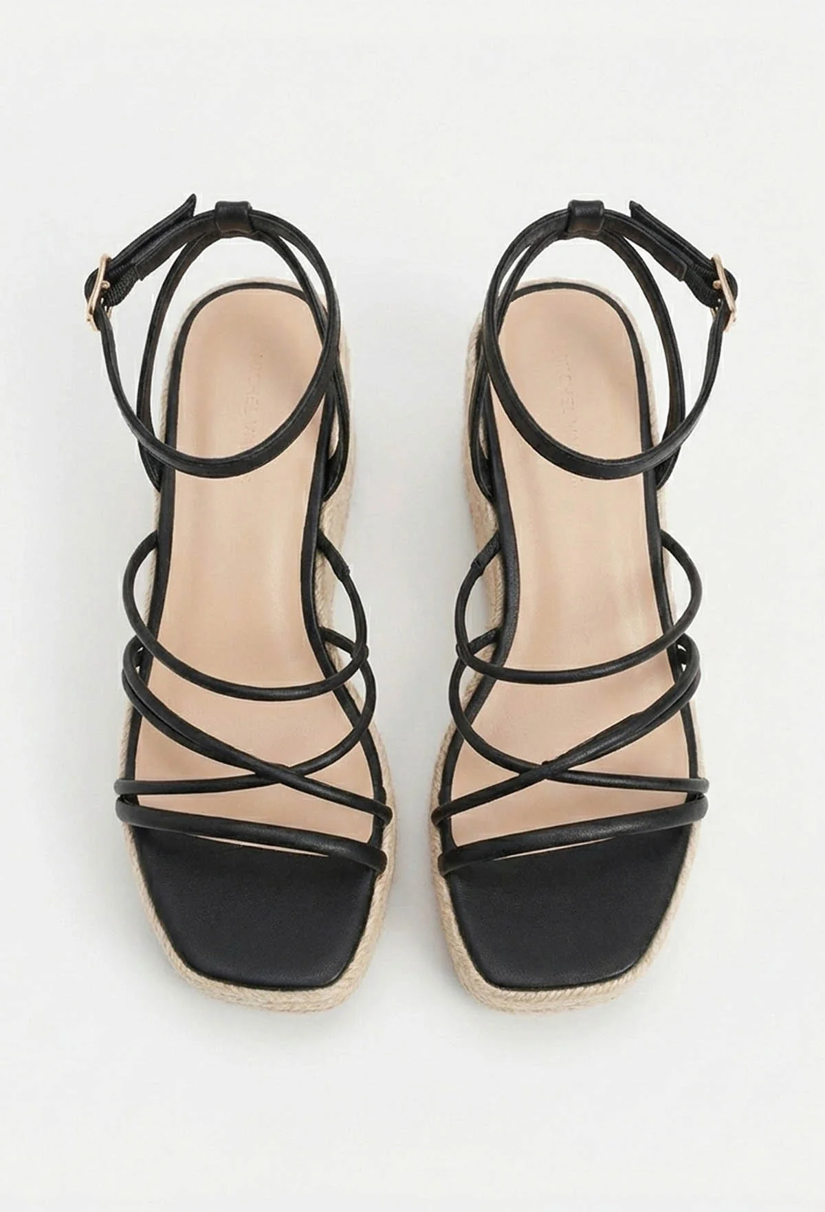 My Latest Obsession Black Raffia Strappy Wedges - Image 3
