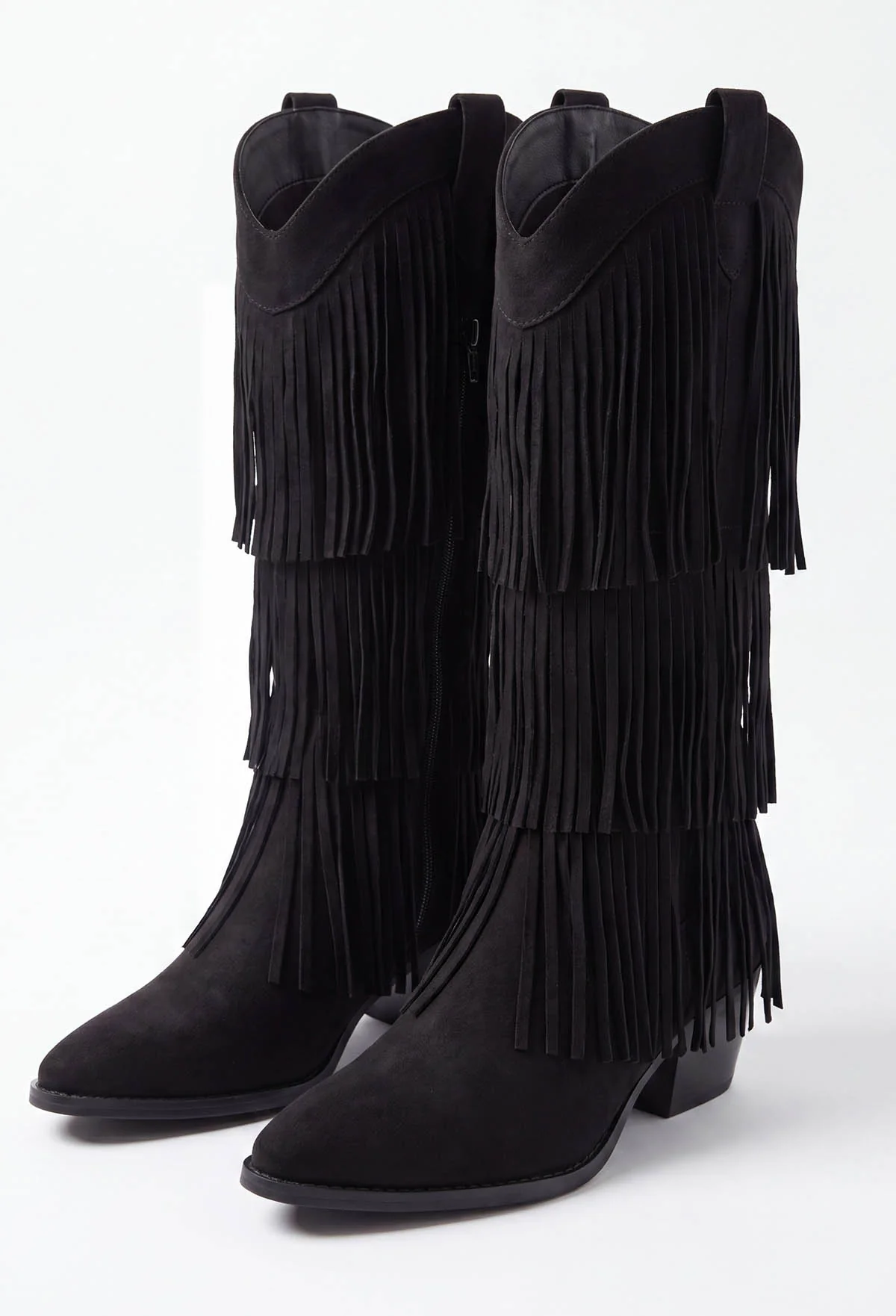 Nellie Black Tassel Cowboy Boots - Image 3