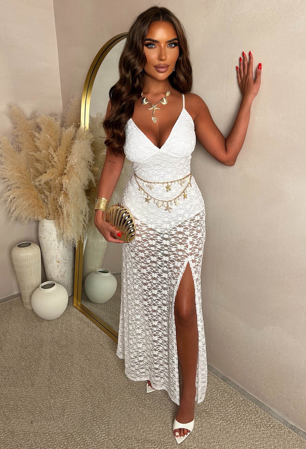 Now You See Me White Lace Cami Dress With Body Suit - Image 3