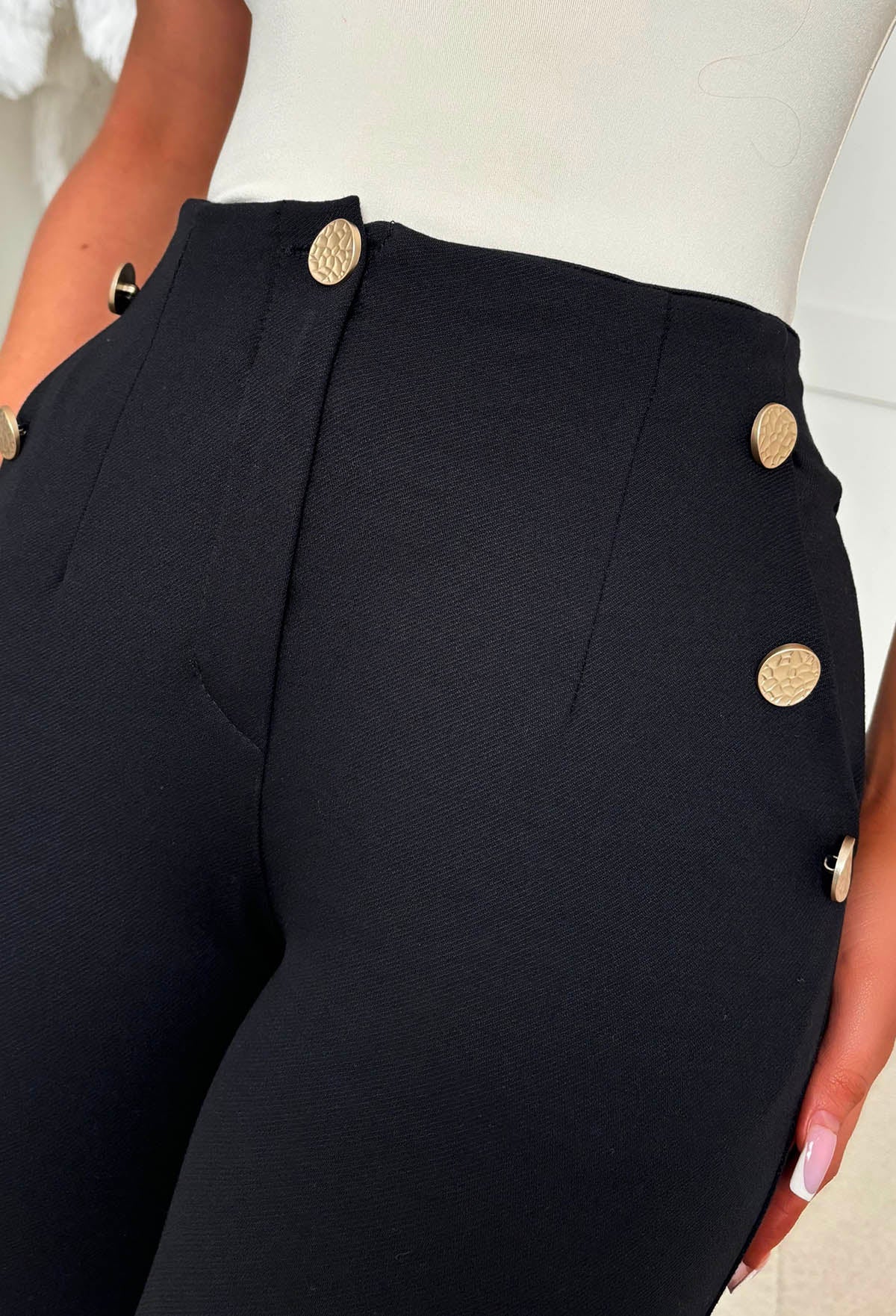 Perfect Moment Black Button Front Wide Leg Stretch Trousers - Image 2