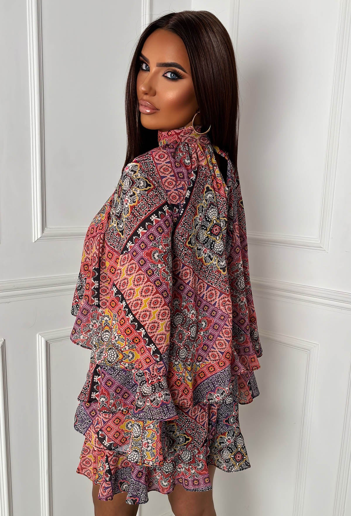 Romantic Frills Multi Frill Georgette Dress - Image 2