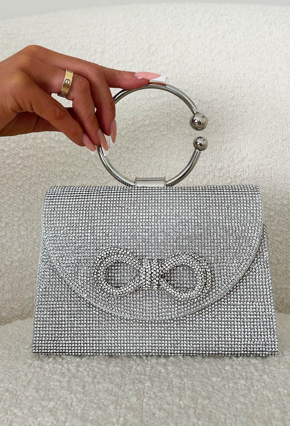 Run The World Silver Diamante Detail Bag - Image 2