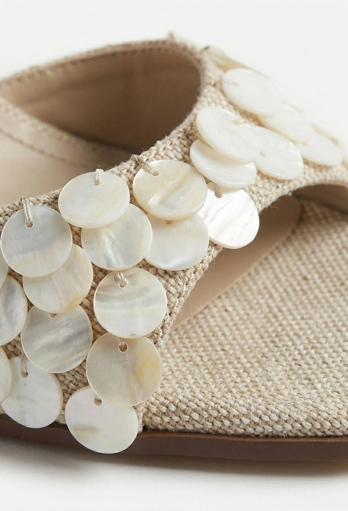 Seashell Sunset Cream Pearlised Stiletto Strap Heels - Image 3