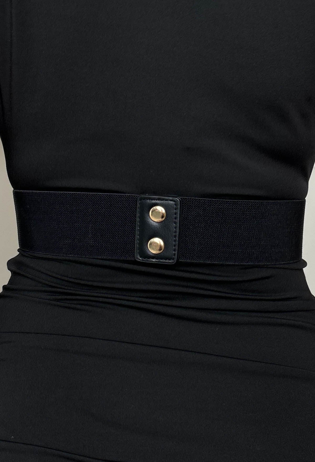 Snatched & Sassy Black Embellished Buckle Detail Belt - Image 3