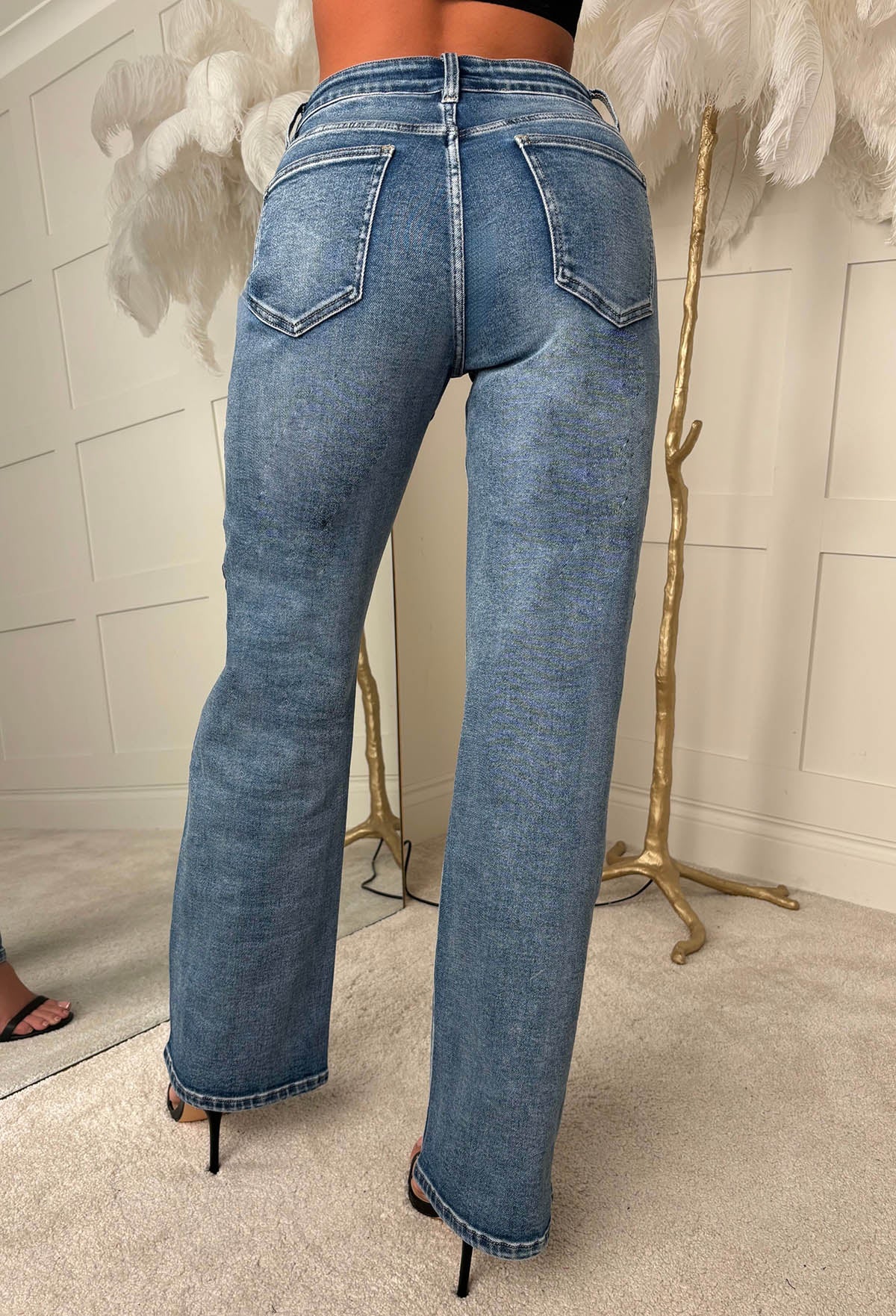Ultimately Yours Stretch Leopard Print Side Stripe Jeans - Image 4