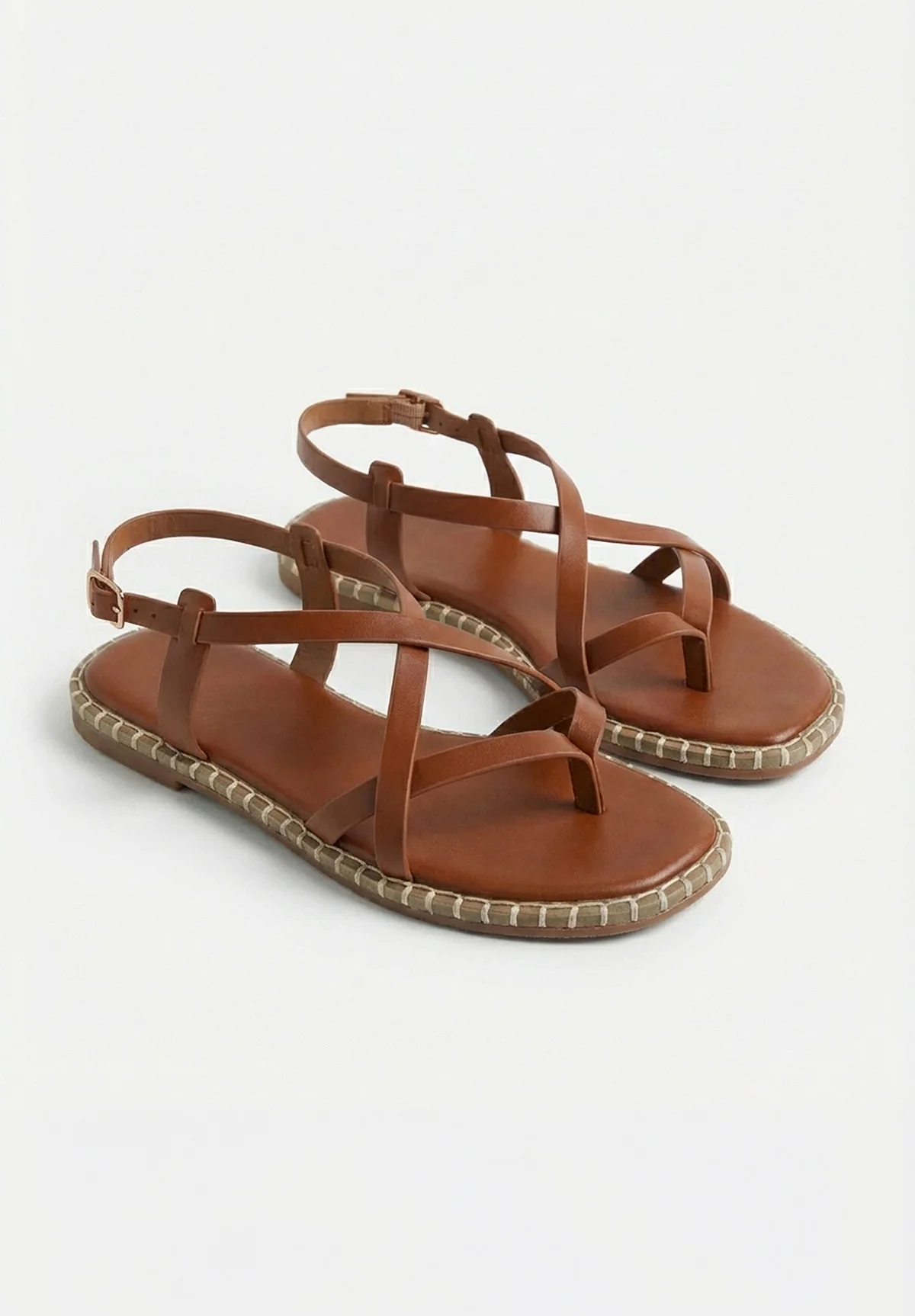 Wrapped Tight Tan Strappy Sandals - Image 3
