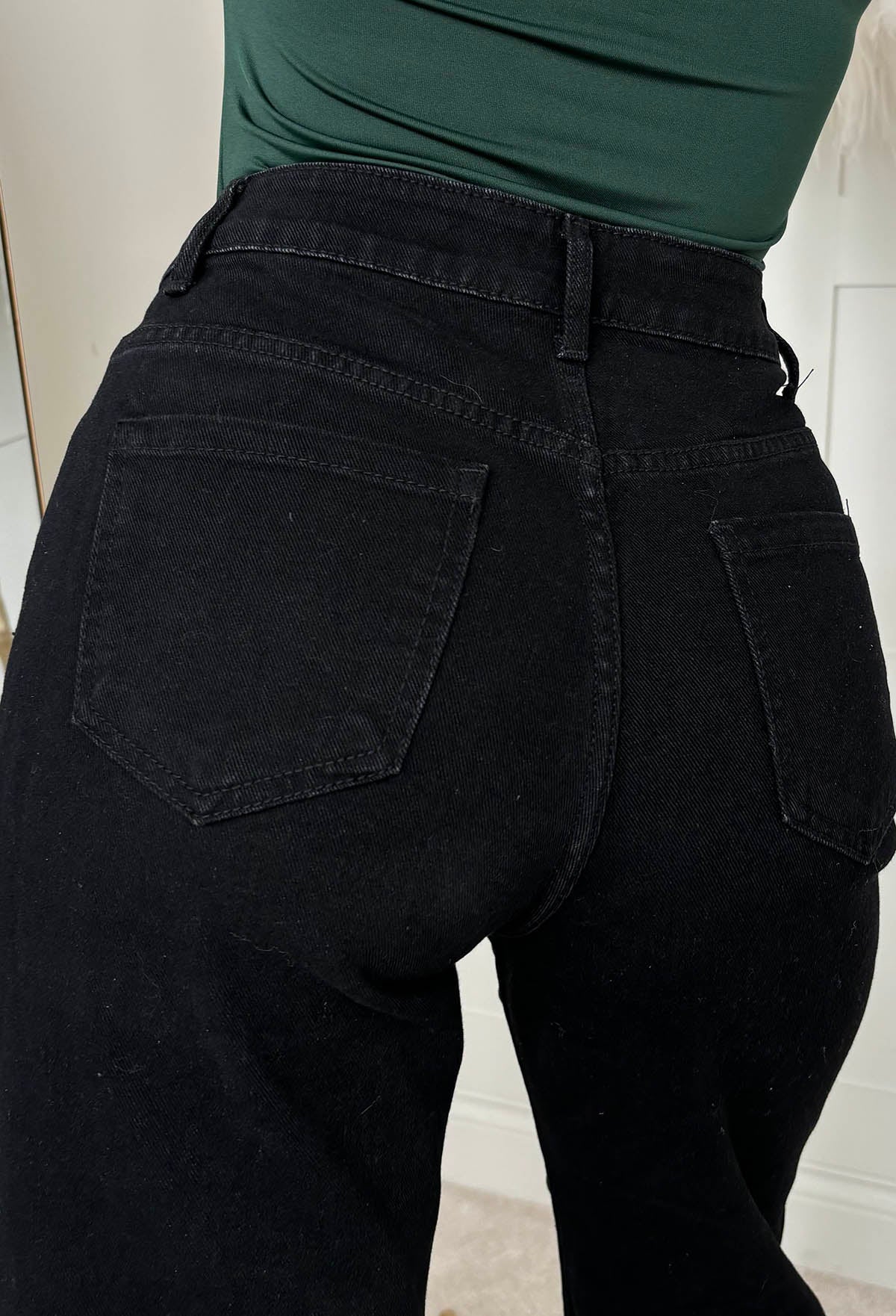 Zoe Black Stretch Straight Leg Jeans - Image 2